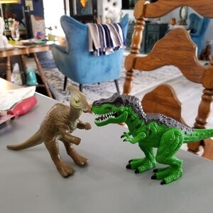Unk Bright Green and Brown Dinosaur Play Figures